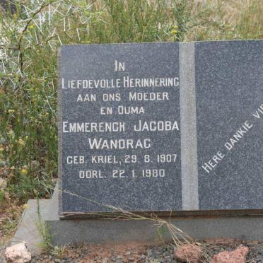 WANDRAG Emmerench Jacoba nee KRIEL 1907-1980
