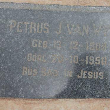 WYK Petrus J., van 1909-1950