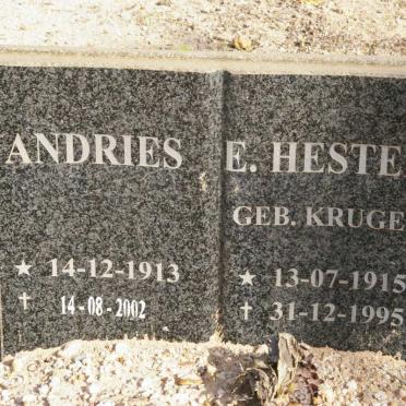 WYK Andries, van 1913-2002 &amp; E. Hester KRUGER 1915-1995