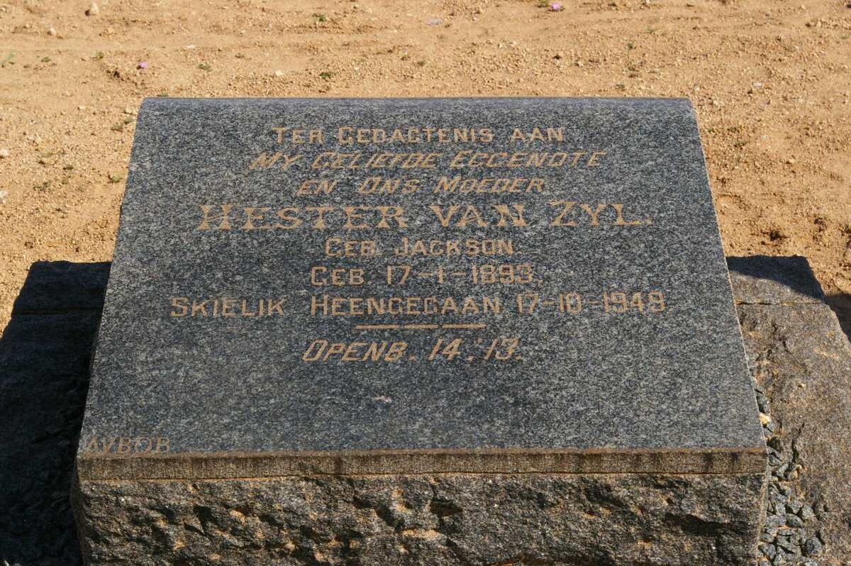 ZYL Hester, van nee JACKSON 1893-1949