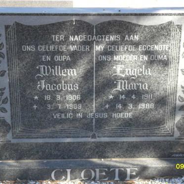 CLOETE Willem Jacobus 1906-1989 &amp; Engela Maria 1911-1988