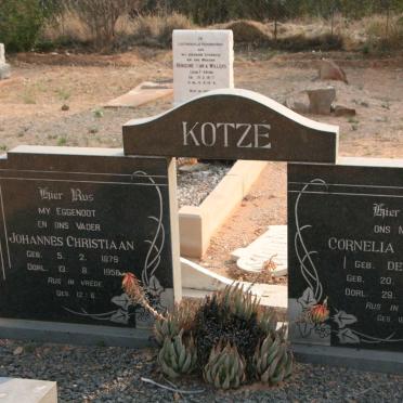 KOTZE Johannes Christiaan 1879-1956 &amp; Cornelia Gertruida DE KLERK 1887-1972