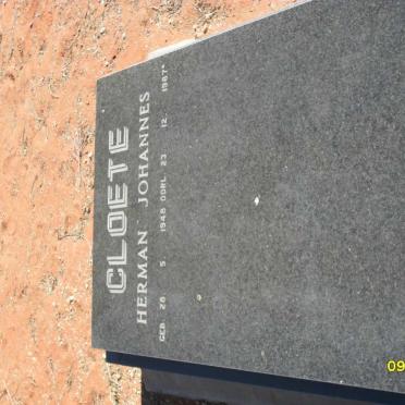 CLOETE Herman Johannes 1948-1987