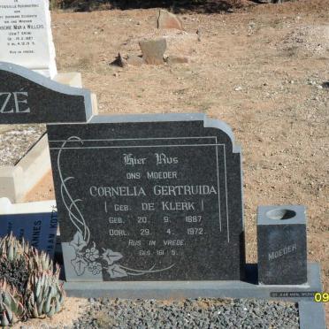 KOTZE Cornelia Gertruida nee DE KLERK 1887-1972