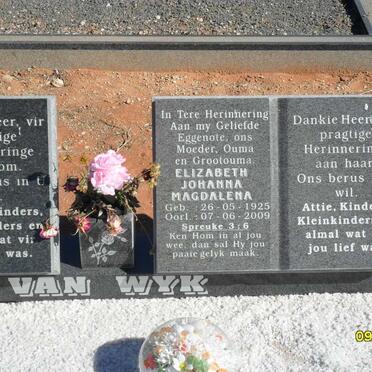 WYK Elizabeth Johanna Magdalena, van 1925-2009