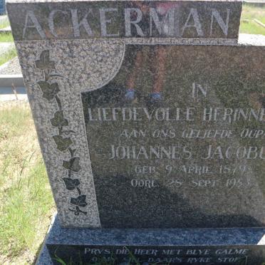 ACKERMAN Johannes Jacobus 1879-1953