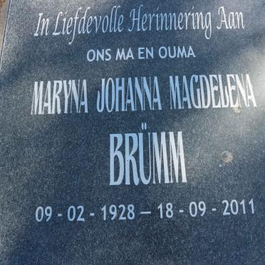 BRÜMM Carl Heinrich 1928-2006 &amp; Maryna Johanna Magdalena 1928-2011 