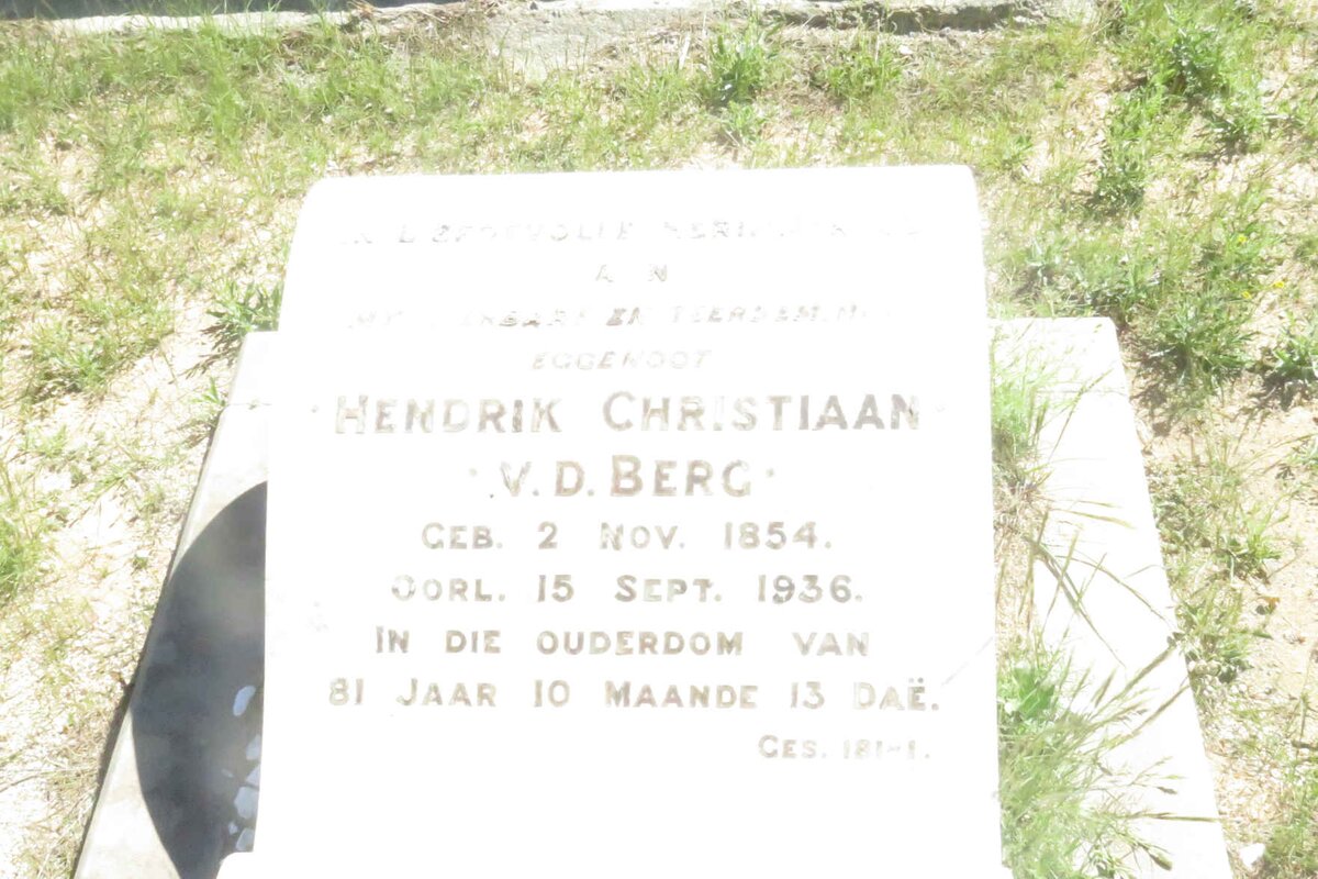 BERG Hendrik Christiaan, v.d. 1854-1936