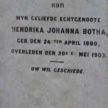 BOTHA Hendrika Johanna 1880-1903