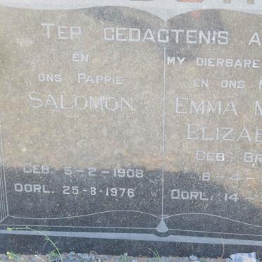 FOUCHE Salomon 1908-1976 &amp; Emma Maria Elizabeth BRITZ 1917-1970