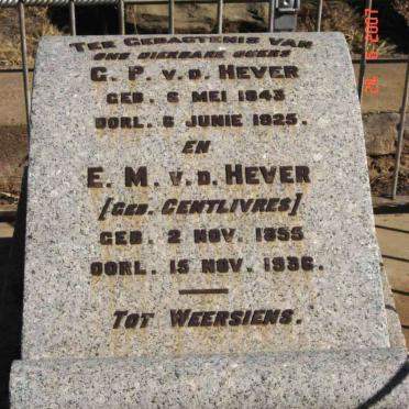 HEVER C.P., v.d. 1843-1925 &amp; E.M. CENTLIVRES 1855-1936