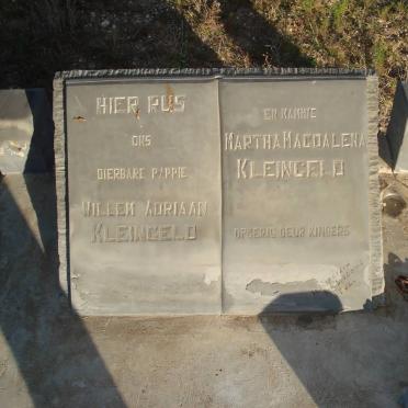 KLEINGELD Willem Adriaan &amp; Martha Magdalena