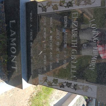 LAMONT Elizabeth G.B. nee VISSER 1900-1974