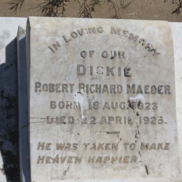 MAEDER Robert Richard 1923-1925