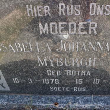 MYBURGH Issabella Johanna Maria nee BOTHA 1878-1963