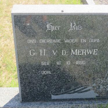 MERWE C.H., v.d. 1890- &amp; H.J.M. V.D. MERWE 1899-1969