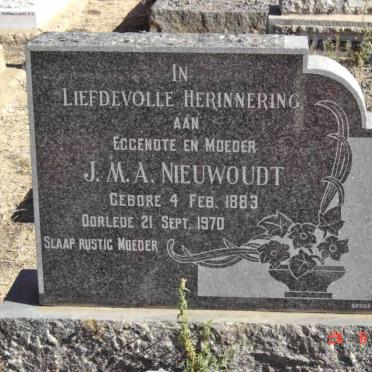 NIEUWOUDT J.M.A. 1883-1970