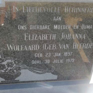 WOLFAARD Elizabeth Johanna nee VAN HEERDEN 1897-1979