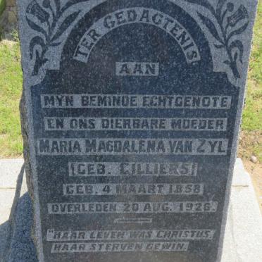 ZYL Maria Magdalena, van nee CILLIERS 1858-1926