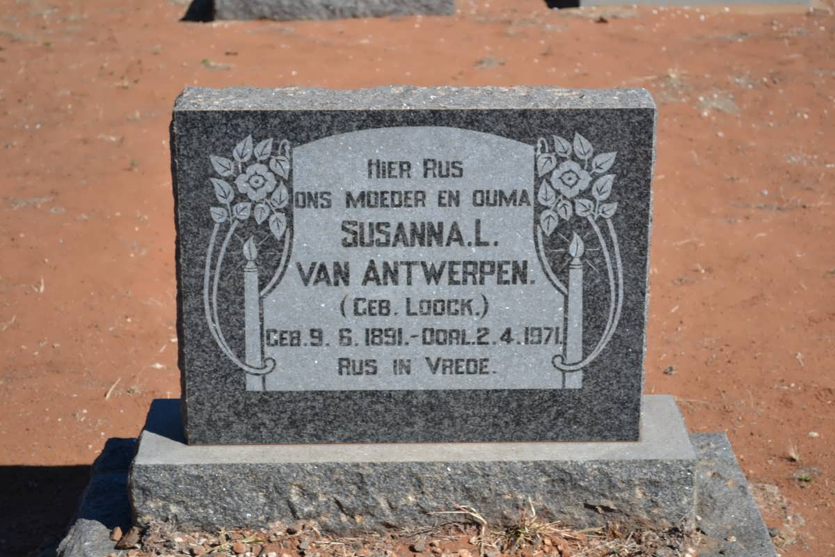 ANTWERPEN Susanna L., van nee LOOCK 1891-1971