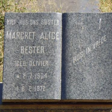 BESTER Margret Alice nee OLIVIER 1904-1972