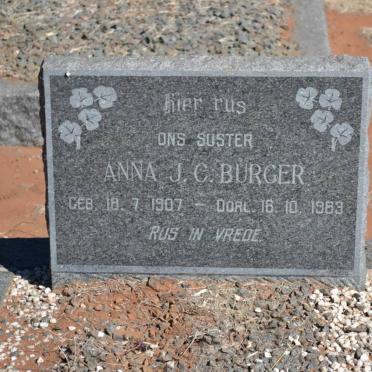 BURGER Anna J.C. 1907-1963
