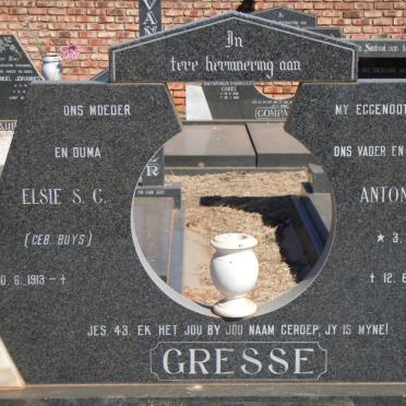 GRESSE Antonie C. 1913-1984 &amp; Elsie S.C. BUYS 1913-