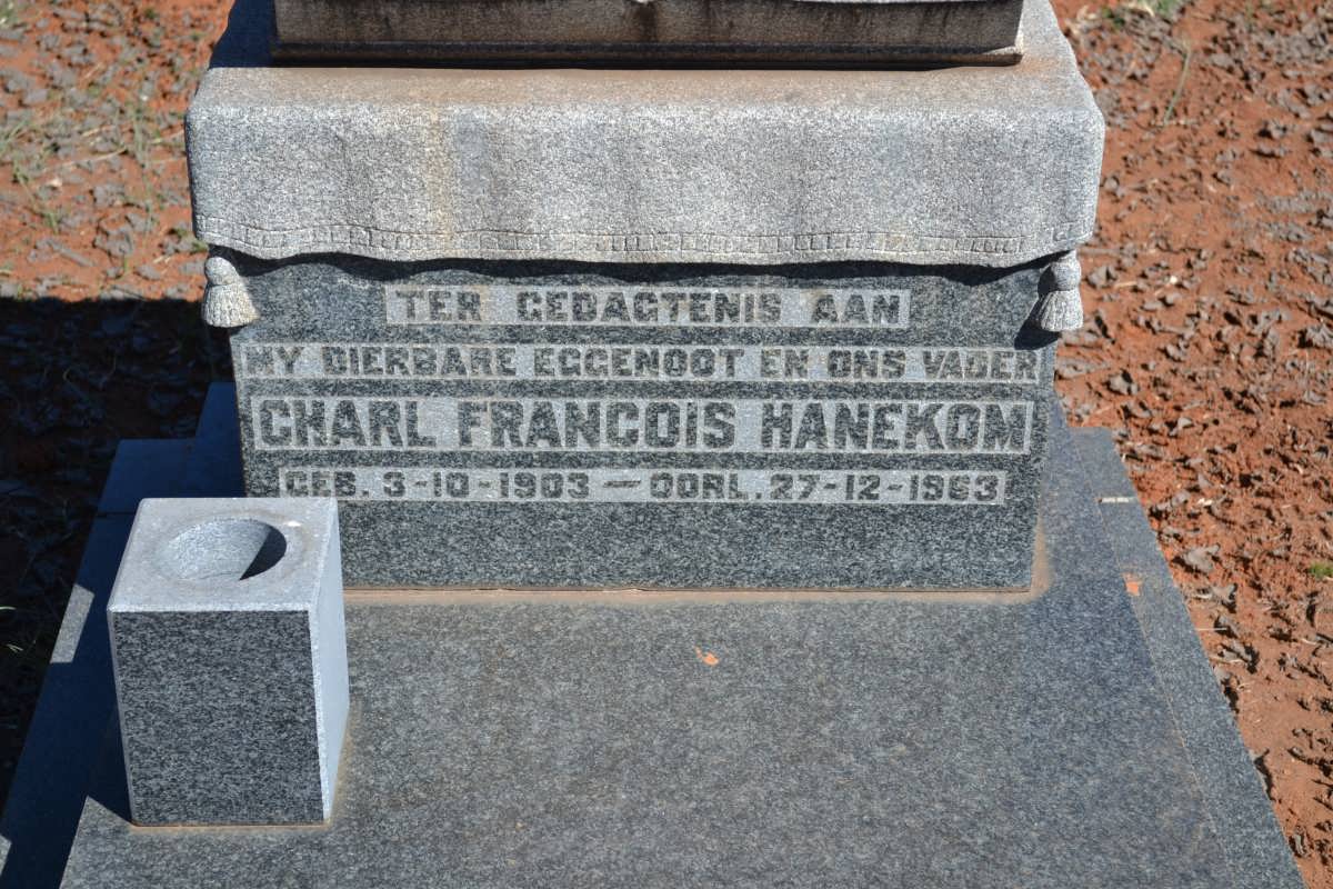 HANEKOM Charl Francois 1903-1963