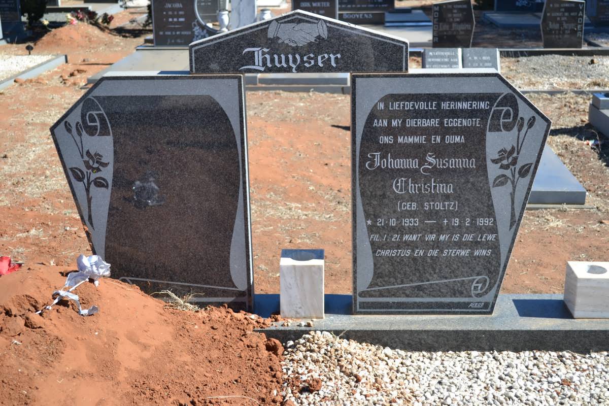 HUYSER Johanna Susanna Christina nee STOLTZ 1933-1992