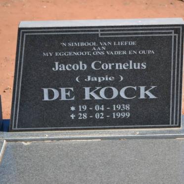 KOCK Jacob Cornelus, de 1938-1999