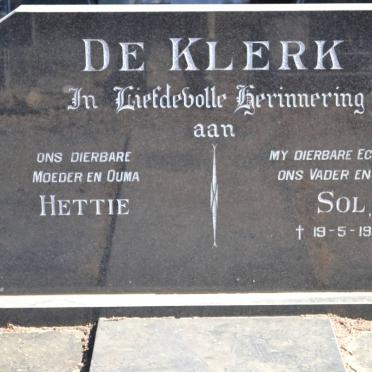 KLERK Sol, de -1993 &amp; Hettie