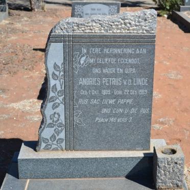 LINDE Andries Petrus, v.d. 1909-1963