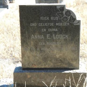 LOOCK Anna E. nee RUDOLPH 1894-1965