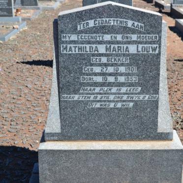 LOUW Mathilda Maria nee BEKKER 1901-1953