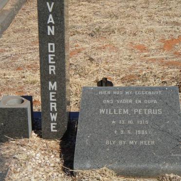 MERWE Willem Petrus, van der 1915-1981