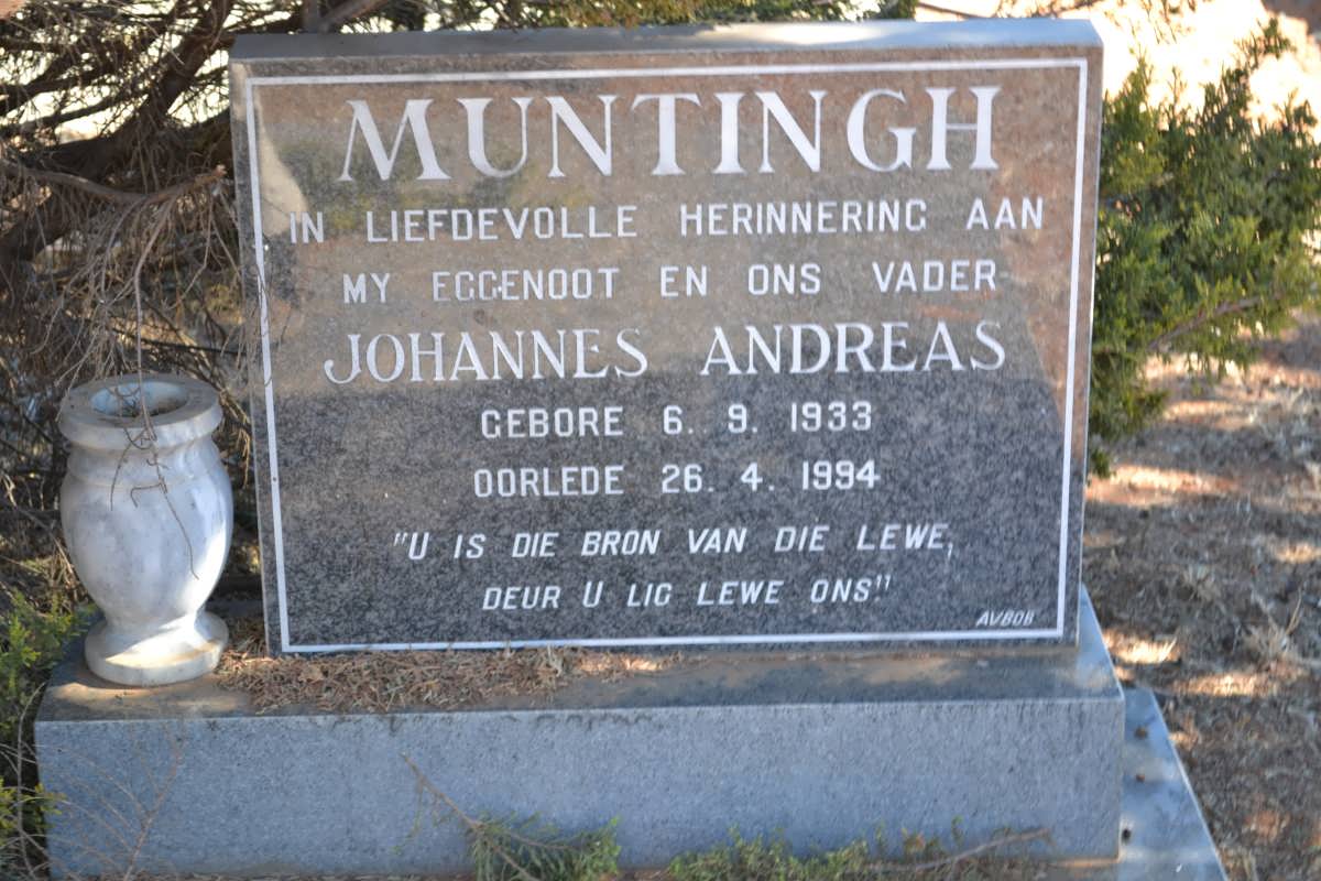 MUNTINGH Johannes Andreas 1933-1994
