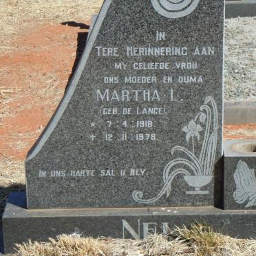 NEL Martha L. nee DE LANGE 1918-1978
