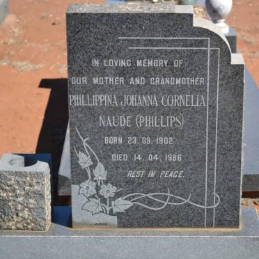 NAUDE Phillippina Johanna Cornelia formerly PHILLIPS 1902-1986