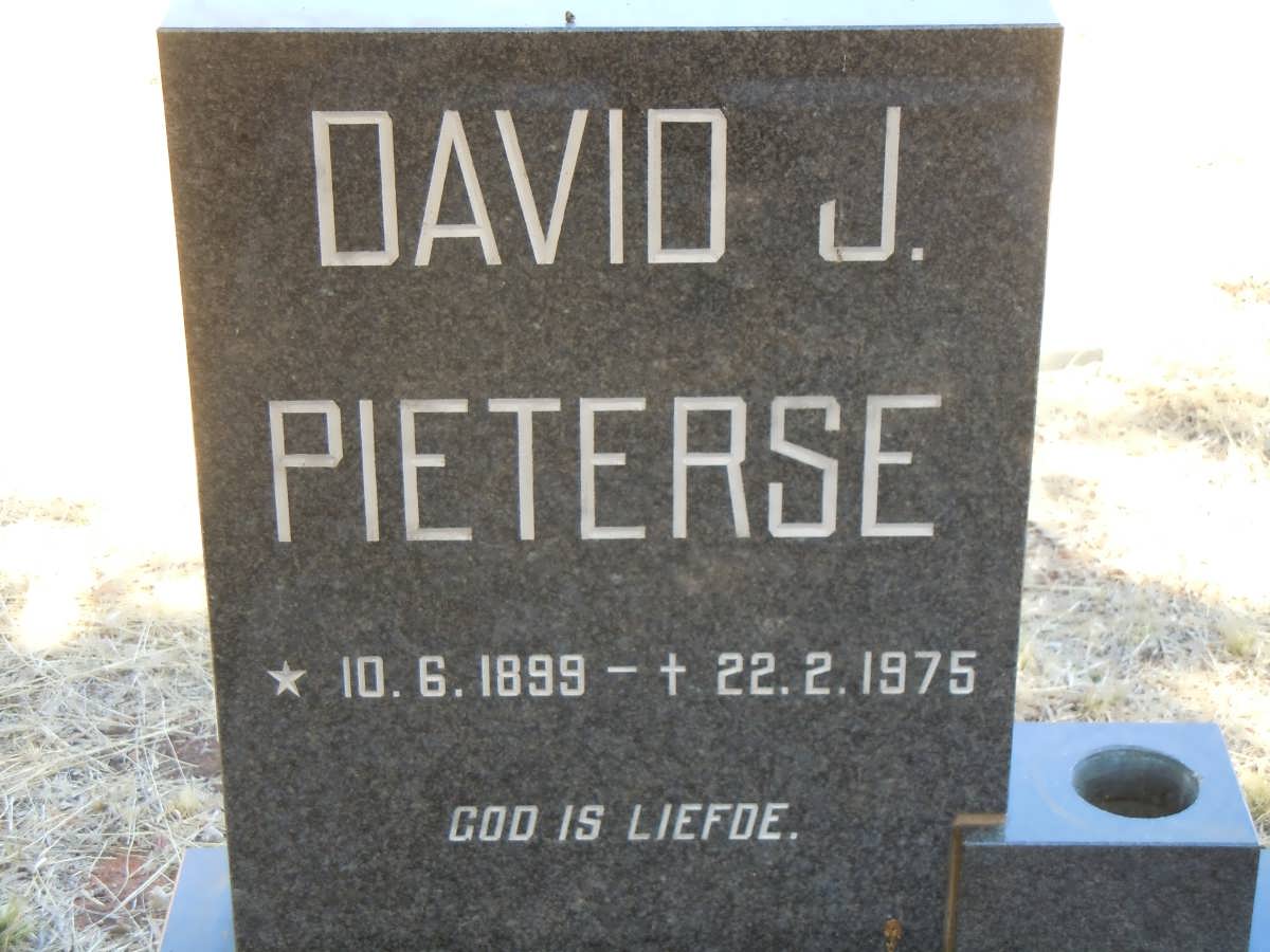 PIETERSE David J. 1899-1975