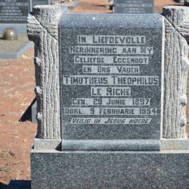 RICHE Timotheus Theophilus, le 1897-1954