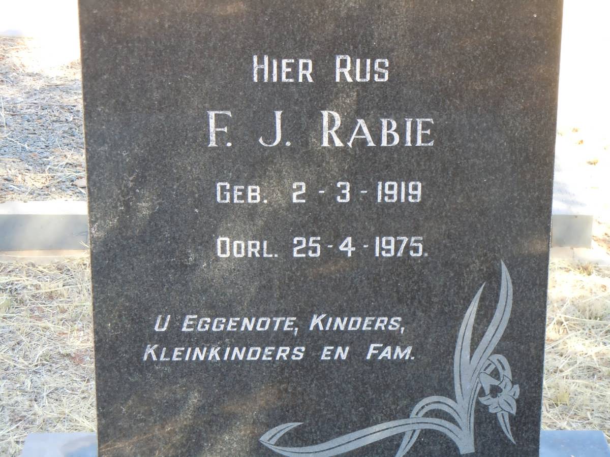 RABIE F.J. 1919-1975