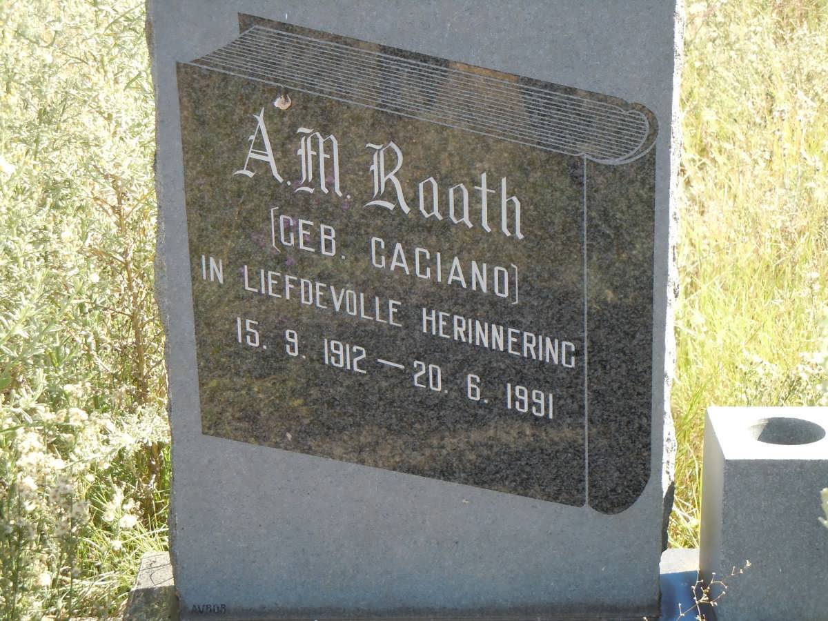RAATH A.M. nee GAGIANO 1912-1991