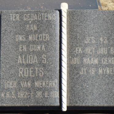 ROETS Pieter J. 1910-1976 &amp; Alida S. 1922-1988