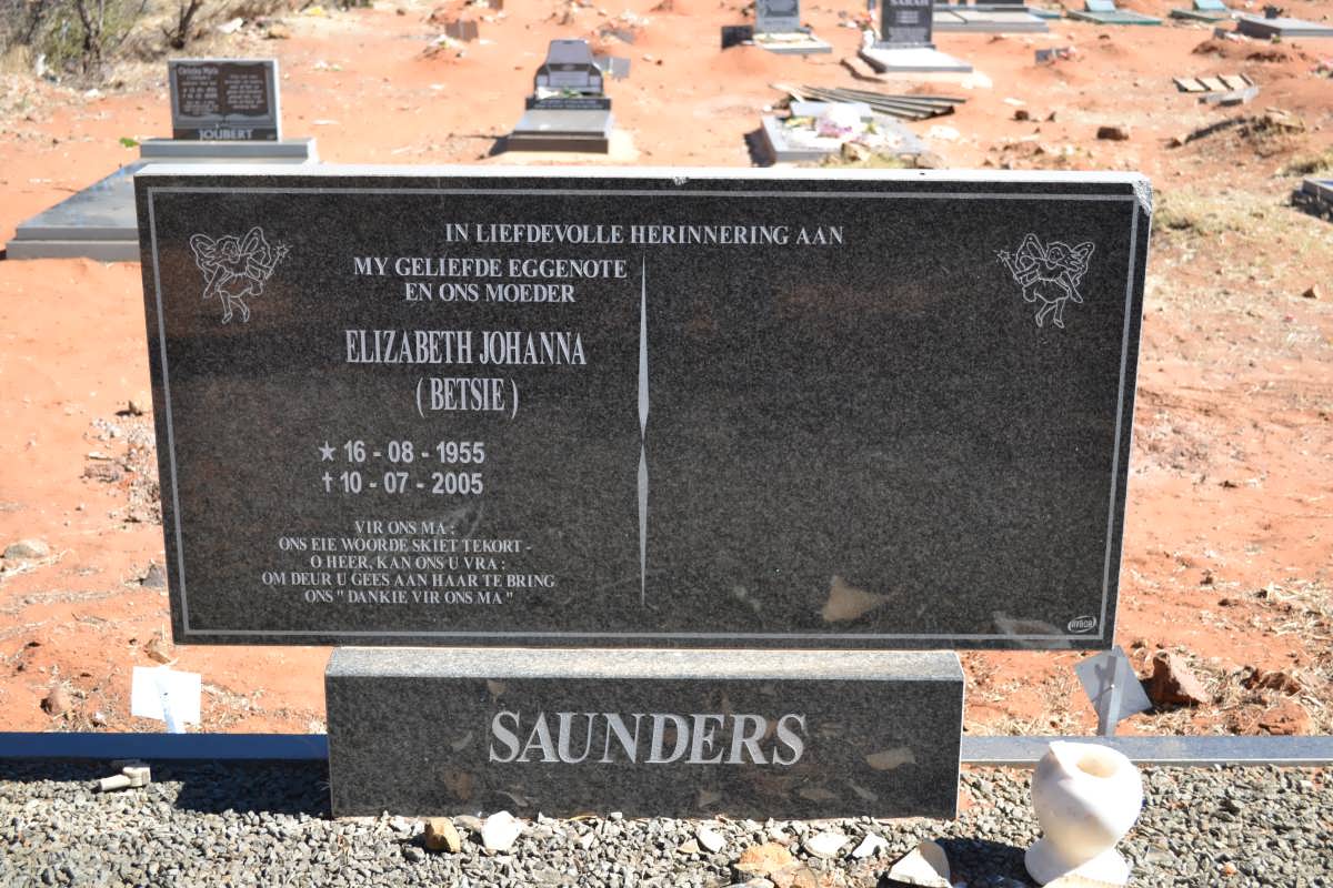 SAUNDERS Elizabeth Johanna 1955-2005