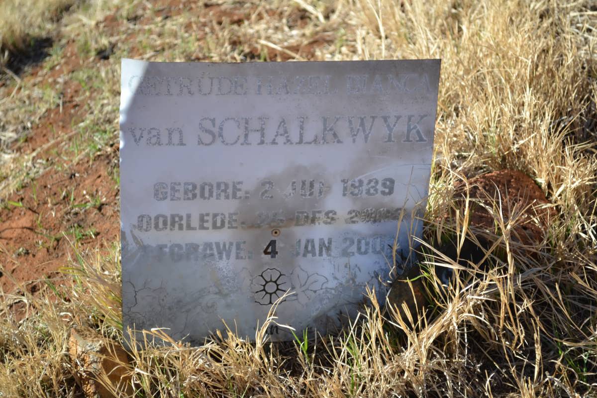 SCHALKWYK Gertrude Hazel Bianca, van 1989-2002