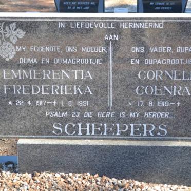 SCHEEPERS Cornelius Coenraad 1919- &amp; Emmerentia Frederieka 1917-1991