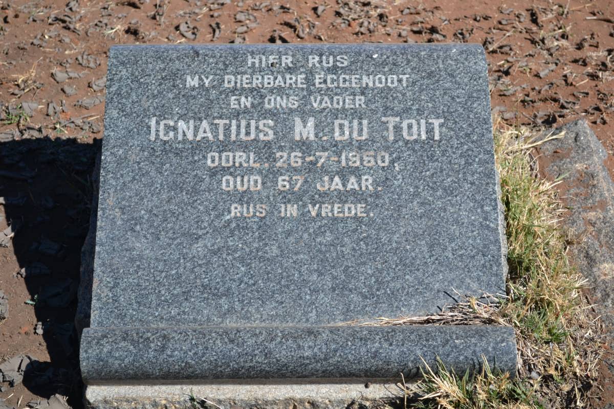 TOIT Ignatius M., du  -1950