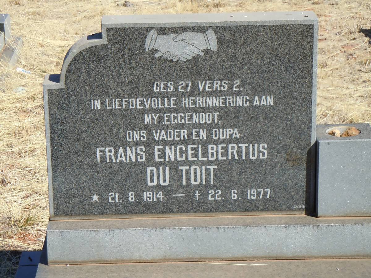 TOIT Frans Engelbertus, du 1914-1977