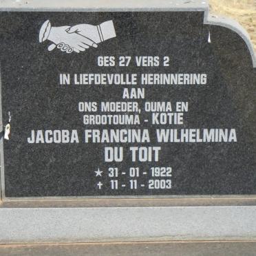 TOIT Jacoba Francina Wilhelmina, du 1922-2003