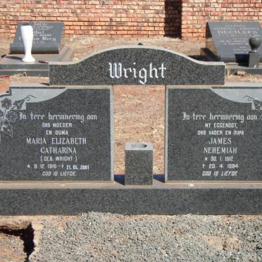 WRIGHT James Nehemiah 1912-1984 &amp; Maria Elizabeth WRIGHT 1916-2001